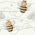 Cute Buzzing Bees and Clouds On Ivory | Bees With Glasses | Bee Happy Collection Image