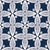 Abstract Mediterranean Leaves in White on Navy Image