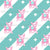 Pastel Retro Christmas Skull Reindeer Pink on Turquoise and White Stripes Image