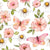 Penelope Pink Butterfly Floral on White Image