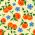 Marmalade-Oranges and Blue Blossoms on Yellow Image