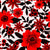 Red Jungle Florals on White Image
