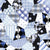 Patchwork style print. Blue and black Image