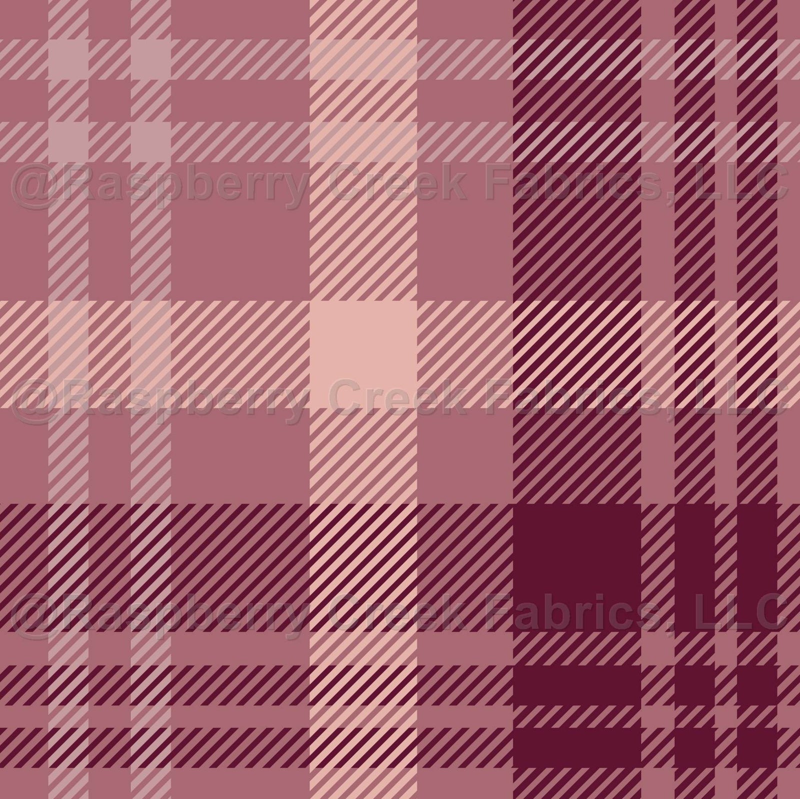 Cosy Plaid Tartan in Maroon, Pink and Grey, Dark Academia by Gemma Stanton