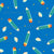 Bright Teal and Orange Pencils Shavings Stationery Triangle Bold Blue Image