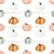 Colorful Watercolor Pink and Blue Pumpkins on White Image