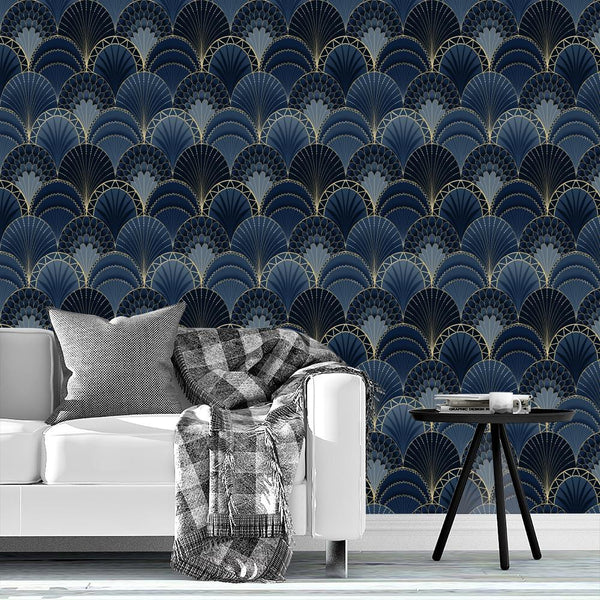 Art Deco Scallop Fabric, Wallpaper and Home Decor