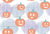 Charmed Halloween - Retro Pop Jackolanterns with Aqua - Pastel Vintage Halloween Pumpkins Image