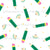 Bright Green and Pink Pencils Shavings Stationery Triangles on White Image