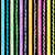 Watercolor Straight and Wavy Rainbow Sherbet Stripes on Black / Summer Sherbet Collection Image