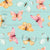 Penelope Colorful Butterflies and Moths on Aqua Blue Image