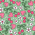 Strawberries Cherries and Daisy Flowers in Green and Pink Image