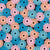 Crocheted Rounds in Orange, Teal, Blue and Pink Scattered on Black Image