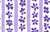 Hand Drawn Flowers Stripes White, Dark Purple and Light Purple Image