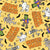 Monster Mash Halloween Dancing Skeletons Ghosts Mummies and Monsters on Yellow Image