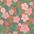 Boho Flowers, Pinks and green simple flower print, Rust, Clay, olive green, Unique color floral camo Image