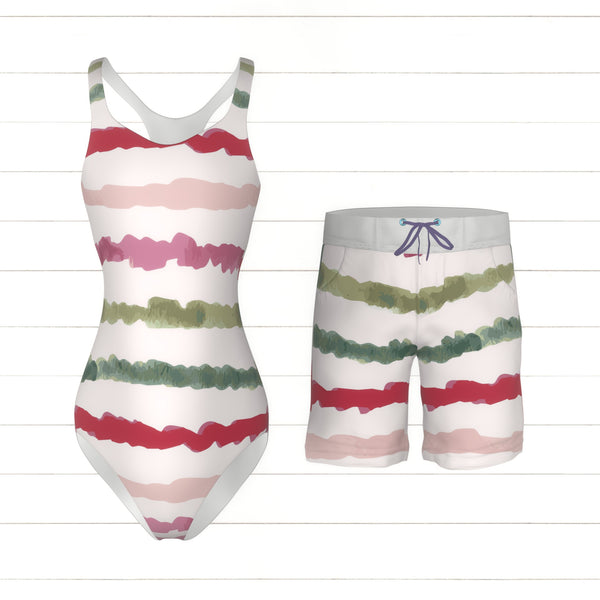 Tinsel Stripe Green - Hand painted perfectly imperfect stripes. Tinsel ...
