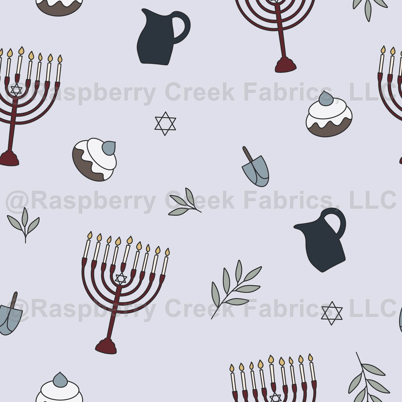 Chanukah/Hannukah Design with Soft Blue Background