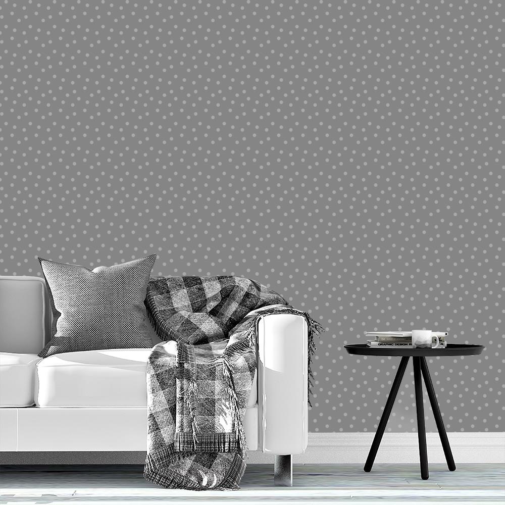 Modern Polka Dots on Gray