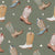 Watercolor Cowboy Boots & Stars on Olive Green Linen – Western Rodeo Design - Desert Cowboy Image