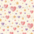 Pastel Watercolor Hearts & Stars Toss on Cream, 80s Mix Tape Collection by JuneyB Design Image