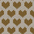 Faux Knitted Wool Hearts Hygge Nordic Warm Grandpa Style Gold on White Image