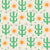 Cute Green Cactus with Orange Sun Image
