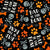 Bad to the Bone Dog Paw Prints and Skulls on Black Image