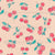 Watercolor Cherry Tossed Print on Light Peach | Cute retro Sweet Summer Fruit Toss | Treat Truck Summer Collection by Brayberry Design [Large Scale] Image