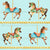 Horses Carousel Whimsical Directional Lines in Pastel Blue, Collection by The Sewing Sailor Image