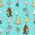 Classic Winnie the Pooh and Friends Floating Balloons Bright Aqua Image