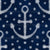 Nautical Blue and White Batik Inspired Anchors and Dots on Indigo Image