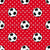 Team Spirit Soccer Balls and Stars on Red Image