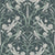 Art Nouveau Dragonfly Meadow Dark Sage Green Botanical Floral Wallpaper Image