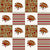 Team Spirit Football Patchwork in San Francisco 49ers Colors Red Gold Black White for Cheater Quilt or Blanket Image