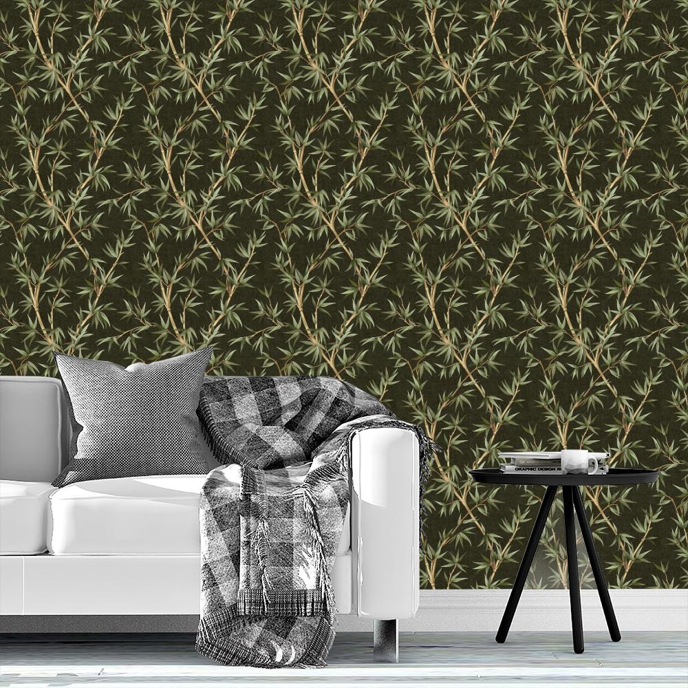 Bamboo Botanical - Dark Brown & Green
