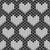 Faux Knitted Wool Hearts Hygge Nordic Warm Grandpa Style White on Black Image