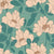 summer florals eggshell on turquoise green Image
