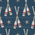 Nautical Oars and Starfish On Navy Blue | By The Sea Collection Image