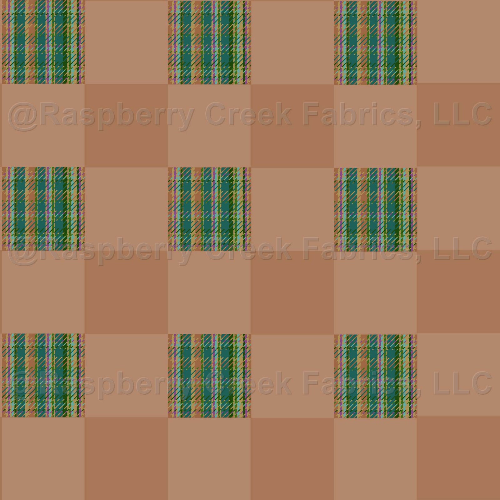 warm tan and brown with green twill in a check pattern
