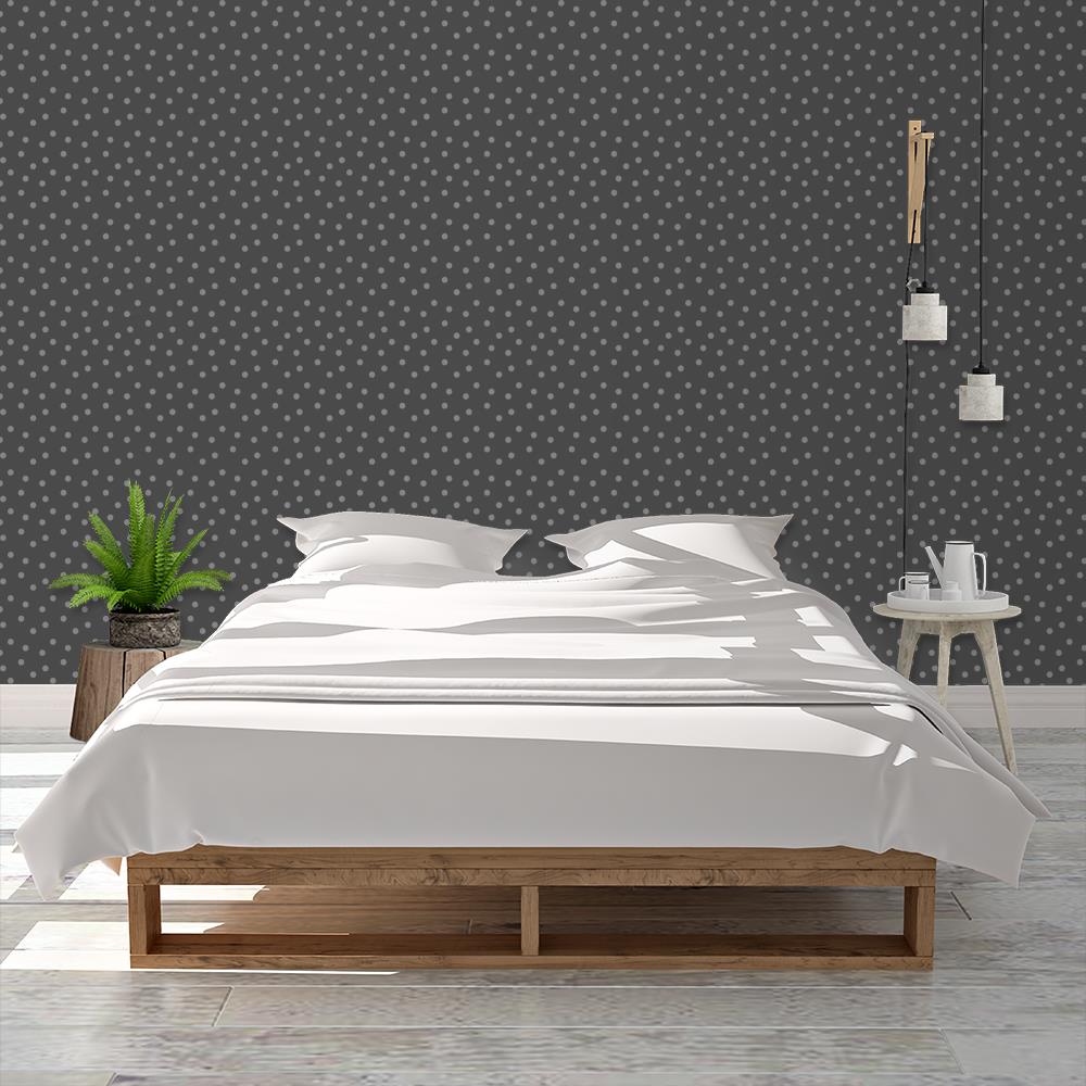 Modern Polka Dots on Dark Gray