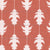 Ikat Oak Leaves Warm White Terracotta Red Stripes Botanical Japandi Wallpaper, Ikat Oak Leaves by Dawn K Designs Image