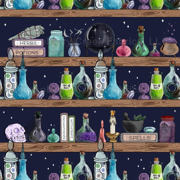Witchcraft Raspberry Navy, witch, witchcraft, shelves, mystical, magic, fall, halloween, sp ...