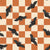 Retro Halloween Bats Spooky Checkerboard in Orange and Cream Image
