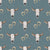 Watercolor Steer Skulls & Horseshoes on Slate Linen – Rustic Western Design - Desert Cowboy Image