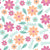 Pretty Floral - A cute flower design with ferns in peach, pink, mint and teal (part of the pretty puffins collection) Image