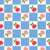 Checkered Roses in Blue, Peach and Red, part of the Minimalist Roses Collection Image