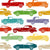 Colorful Vintage Cars on White Image