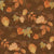 Autumn Falling Leaves and Silhouettes in Gold, Orange, and Terracotta on Rich Dark Chocolate Brown, Woodland Whimsy Storybook by Aitch Jay Designs Image
