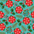 Christmas Poinsettias and Retro Blue Festive Holiday Botanicals Image